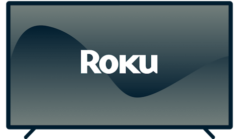 Roku logo op een TV.
