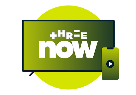 Television and smartphone with ThreeNow logo.