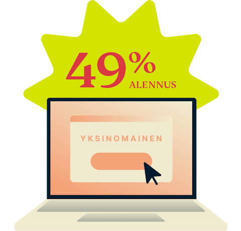 Kannettava tietokone näyttää 49% alennusta.