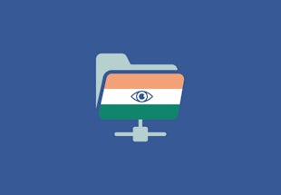 Bandiera indiana con un occhio sulla copertina di una cartella file.