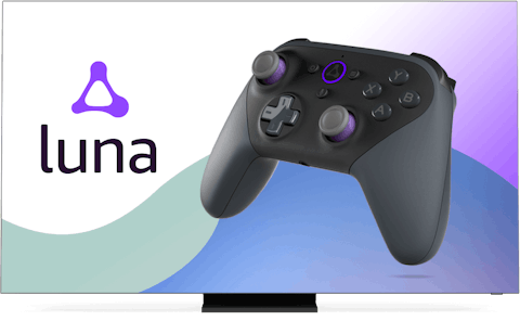 Screen with Amazon Luna logo and controller.