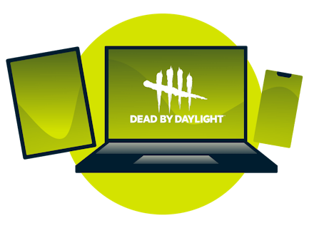 Dispositivos con logotipo de Dead by Daylight