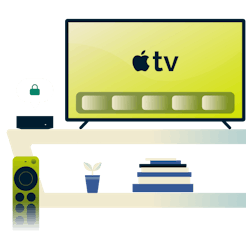 Use a VPN app on your Apple TV.