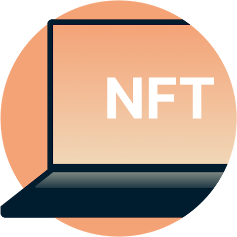 NFT op een laptop