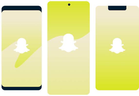 Akıllı telefonlarda Snapchat logosu.