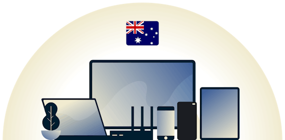 Australia VPN protegiendo una variedad de dispositivos.