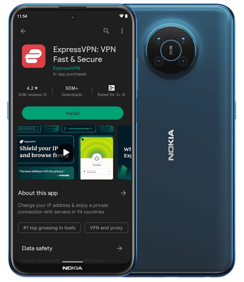 Download ExpressVPN from Google Play on Nokia phones