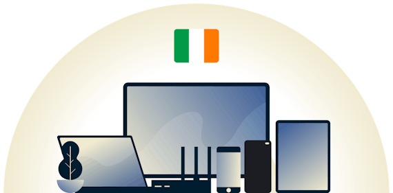 Çeşitli cihazları koruyan İrlanda VPN'i.