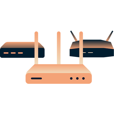 Três routers diferentes.