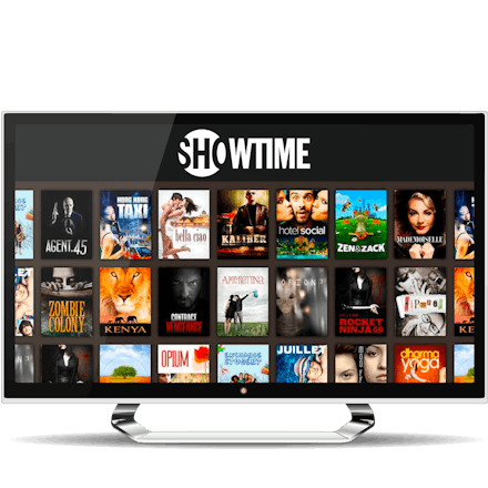 Programas do Showtime em um monitor de computador.