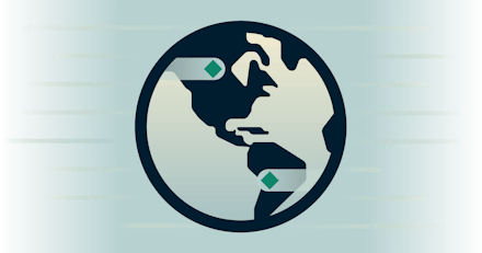 Globe op groene achtergrond ter illustratie van hoge snelheden.