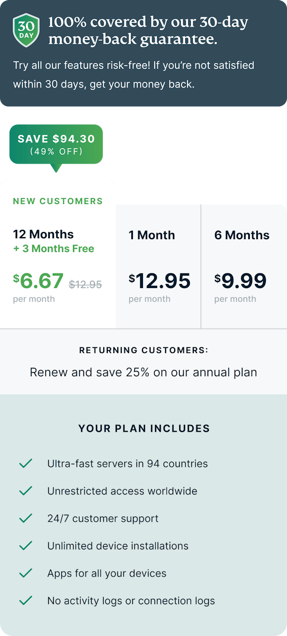 ExpressVPN plans and pricing