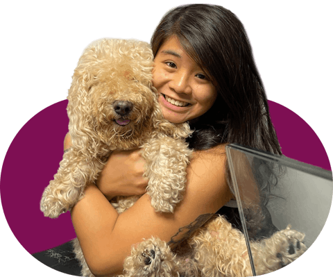 Shermaine career journey ExpressVPN with dog