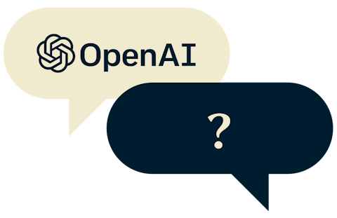 Bulles de discussions avec le logo OpenAI