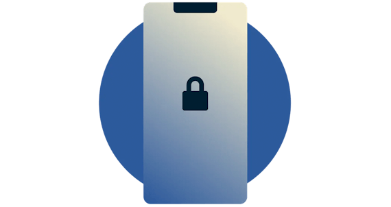 Lock icon on a mobile device