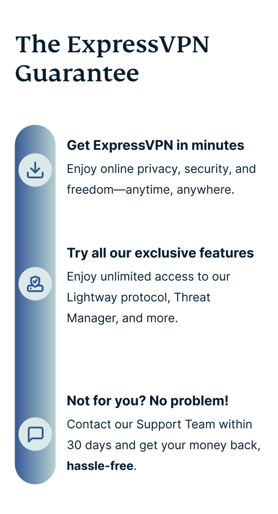 ExpressVPN money-back guarantee in 3 steps