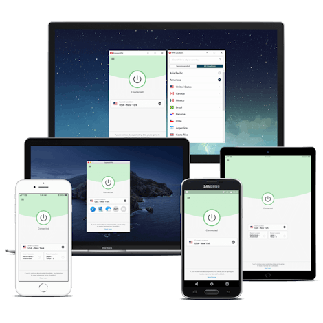 โทรศัพท์มือถือ แท็บเล็ต แล็ปท็อป และเดสก์ท็อปทั้งหมดที่ใช้ ExpressVPN พร้อมกัน