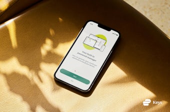 A phone showing the ExpressVPN Keys UI.