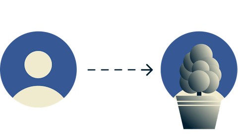 植物に隠されている人の身元。