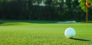 Golf ball on grass.