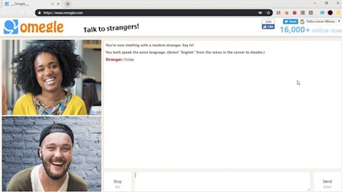 Omegle chat screen.