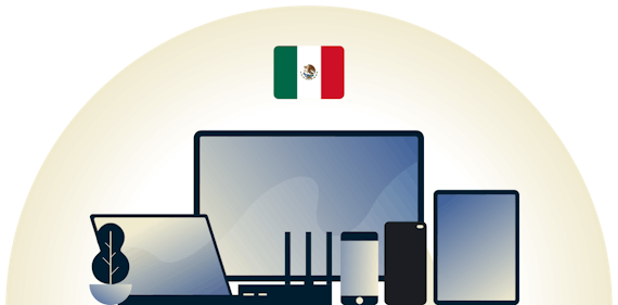 VPN pour le Mexique protégeant une variété de dispositifs.
