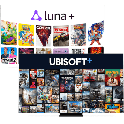 Amazon Luna+ and Ubisoft+ gaming channels.