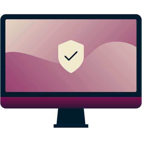 Qual é a diferença entre um Proxy e uma VPN? Uma tela de computador com um escudo com uma marca de verificação.