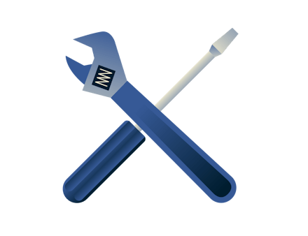 Cacciavite e chiave inglese.