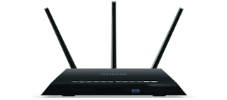 Recommended VPN routers: Router Netgear R6700v3. Front-facing angle.