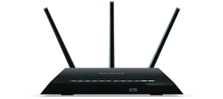 Recommended VPN routers: Router Netgear R6700v3. Front-facing angle.