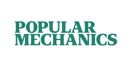 Logotipo da Popular Mechanics para o carrossel de depoimentos da Aircove