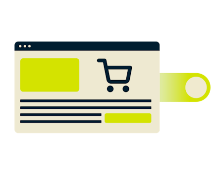 Finestra del browser per lo shopping.