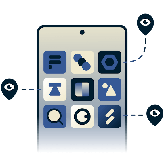 Phone with location trackers.