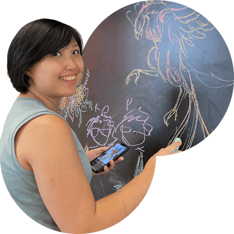 career journey pam drawing on blackboard