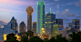 Lo skyline di Dallas.