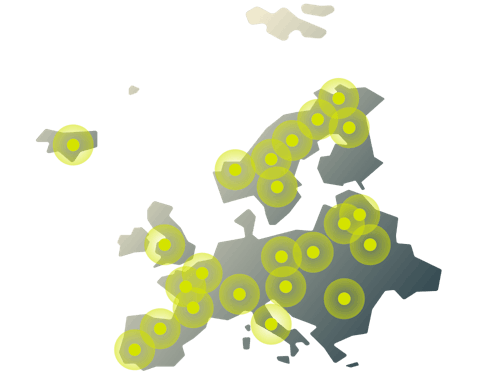 เชื่อมต่อกับตำแหน่งเซิร์ฟเวอร์ในยุโรปหลายสิบแห่ง ด้วยเครือข่ายทั่วโลกขนาดใหญ่ของ ExpressVPN