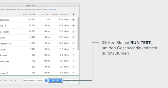 Mit ExpressVPN erhalten Sie die schnellste Internetverbindung.