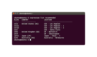 Aperçu : ExpressVPN pour Linux - Localisations recommandées