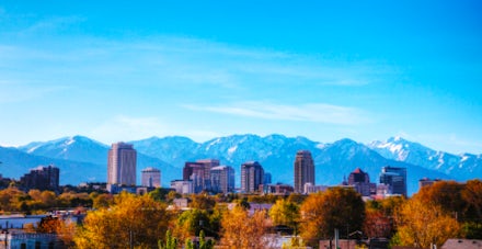 View of Salt Lake City, Utah, USA.
