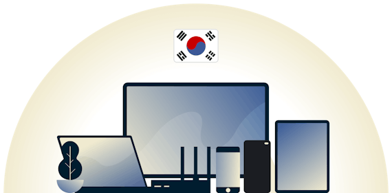 さまざまなデバイスを保護する韓国対応VPN。