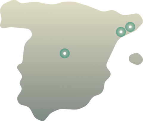 Carte des localisations de serveurs VPN en Espagne.
