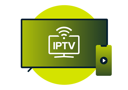IPTV em um monitor de tela de TV.