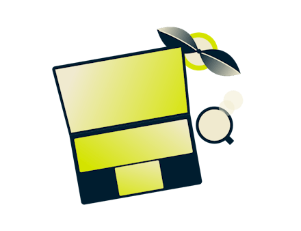 Laptop con pianta e bevande.