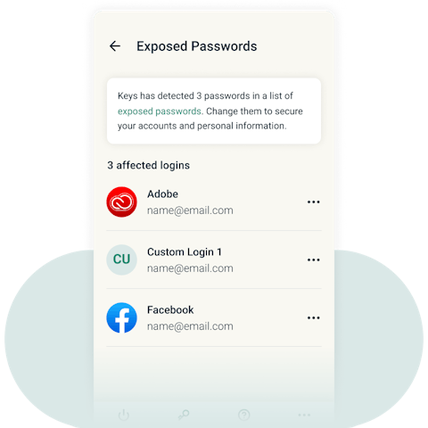 Funzione "Password esposte" di ExpressVPN Keys