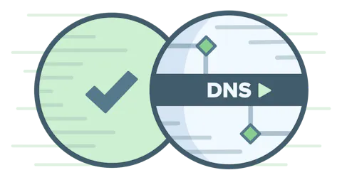 Cirkulært DNS-logo med grønt markering