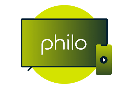 Television and smartphone with Philo logo.