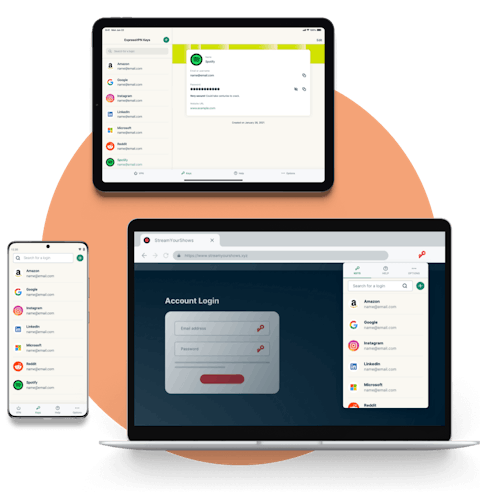 Access logins saved in ExpressVPN Keys across all your devices.