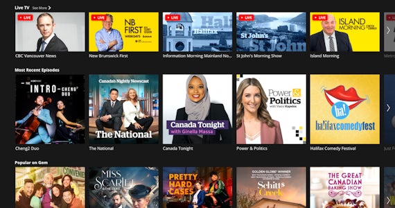 CBC Gem offers the best news, sports, and entertainment programming from Canada