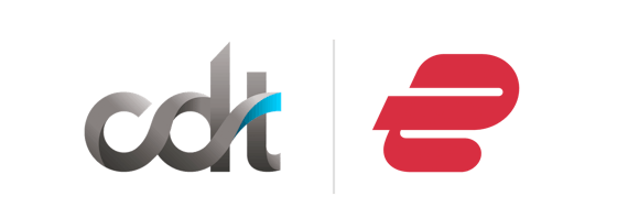 Les logos CDT et ExpressVPN.